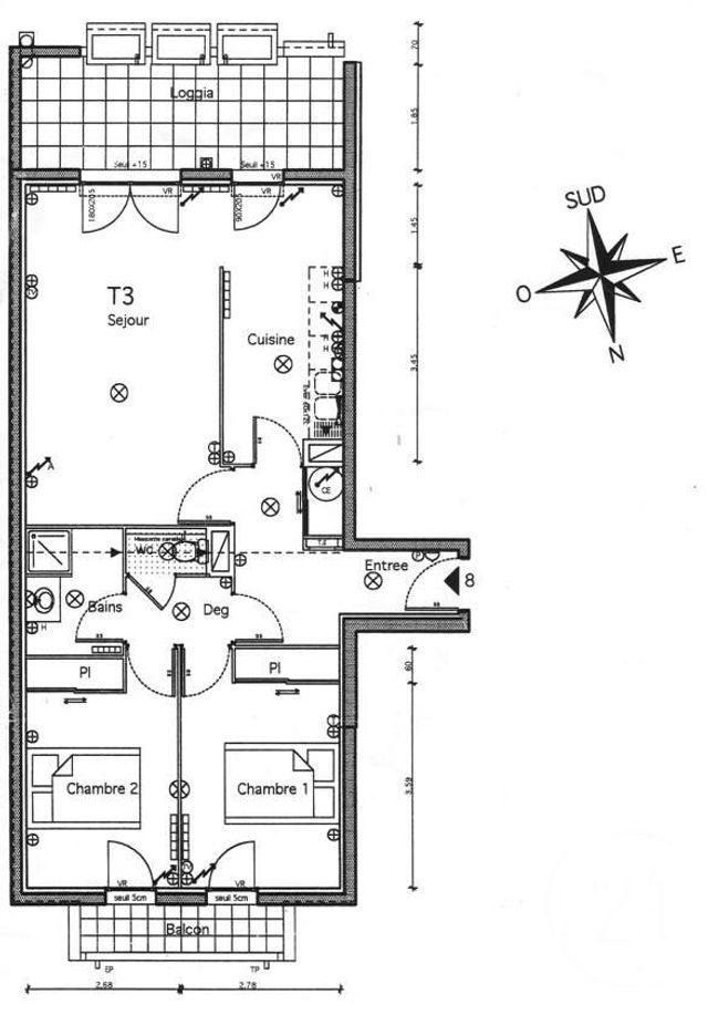 Appartement F3 à vendre - 3 pièces - 68,28 m2 - Frejus - 83 - PROVENCE-ALPES-COTE-D-AZUR